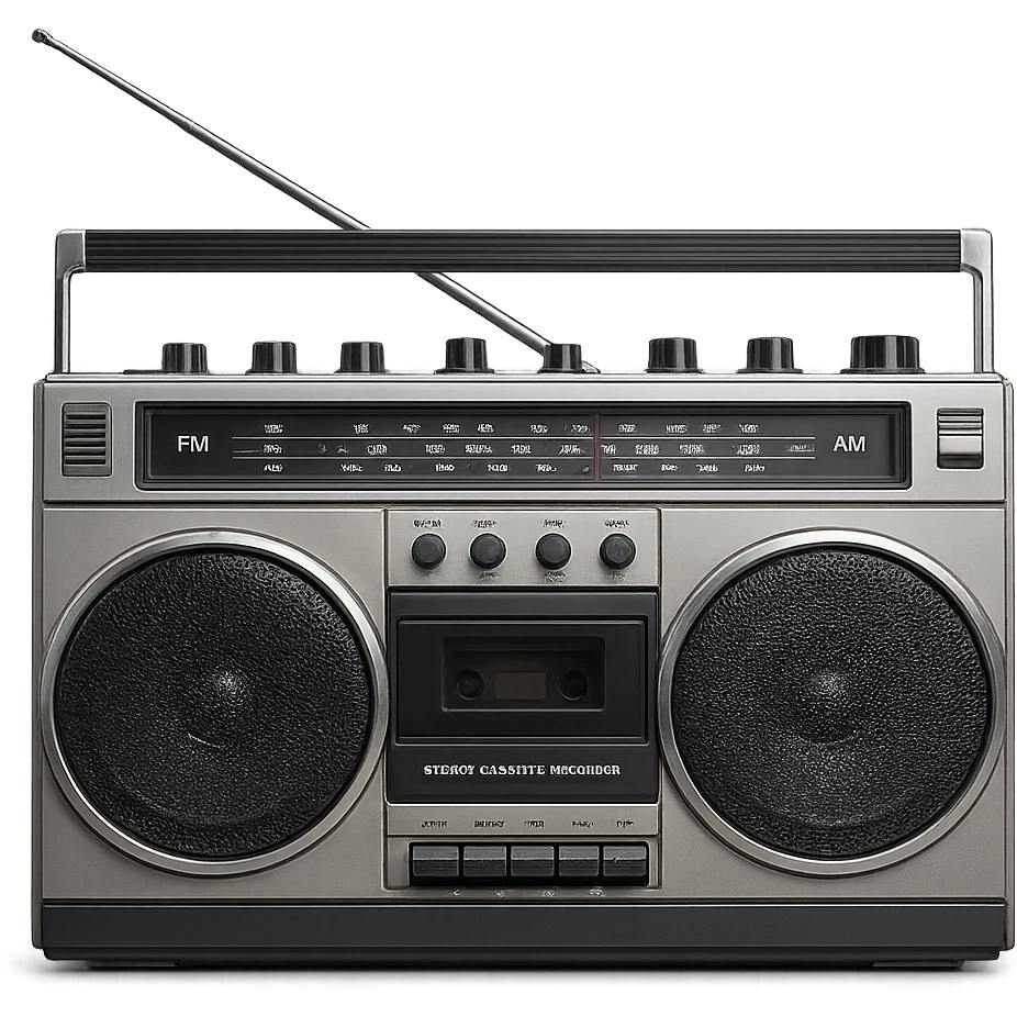A boombox column emoji