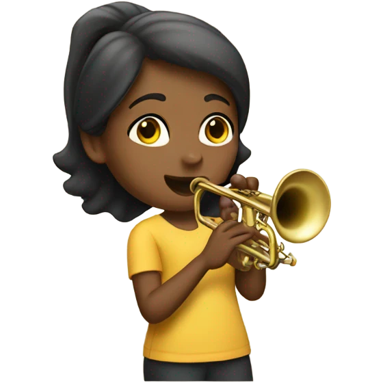 A girl playing trumpet emoji
