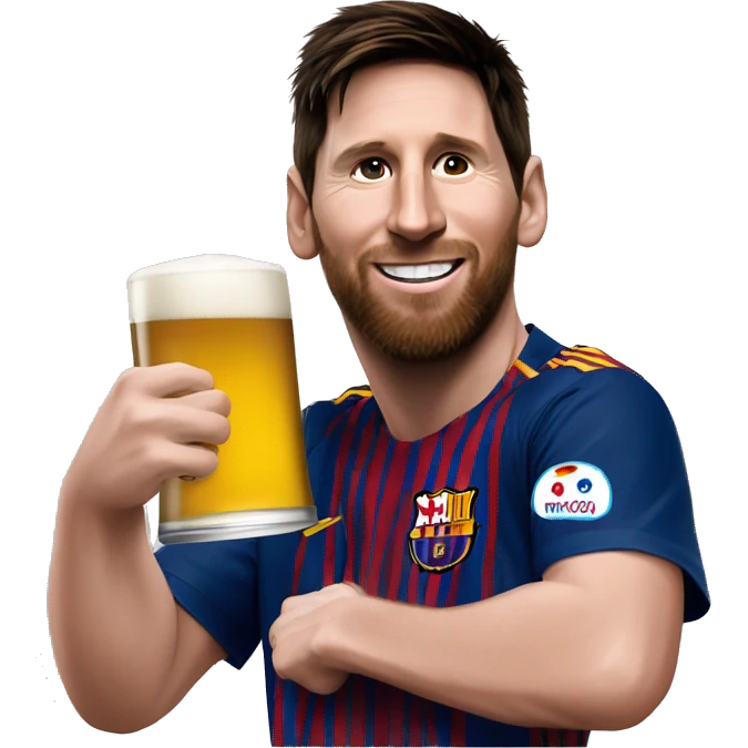 Messi tomando cerveza  emoji