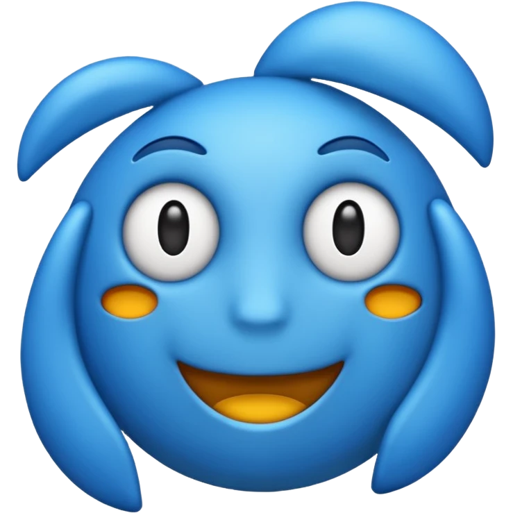 the word Yay word in a creative, blue-themed style emoji