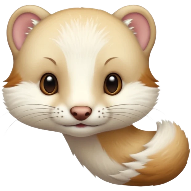 White stoat rubbing head emoji