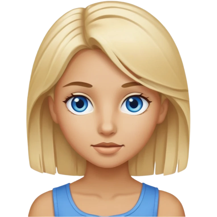 girl with blonde hair, tan skin and blue eyes emoji