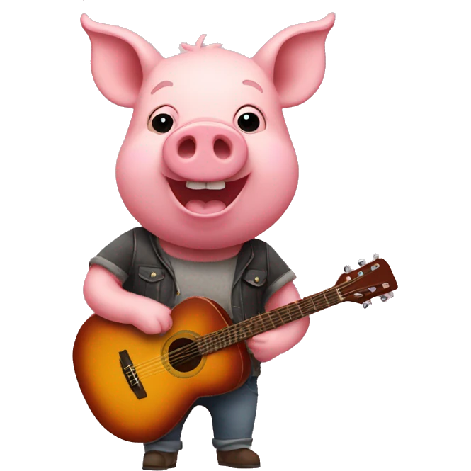 Pig with guitar  emoji
