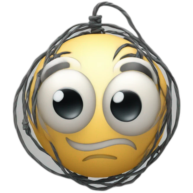 3d sphere with a cartoon tripwire texture with big kind eyes emoji