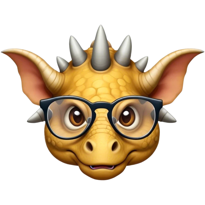 triceratops face with glasses emoji