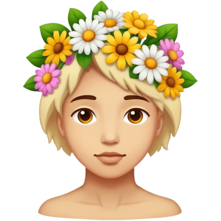 Mind with flowers emoji