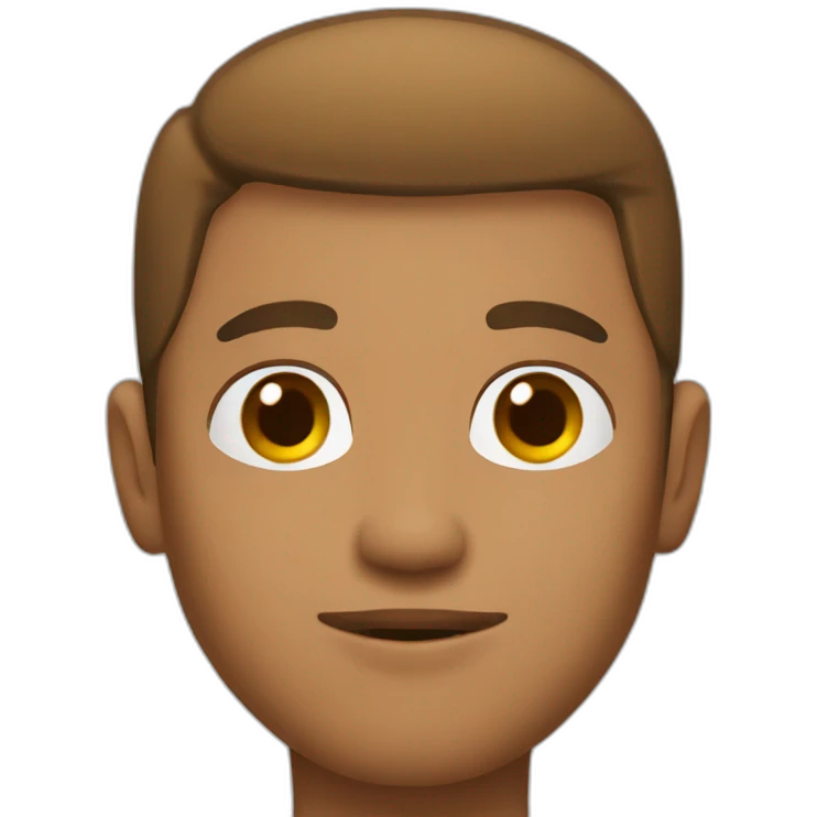 Light skin ambiguous brown guy with a clean cut emoji