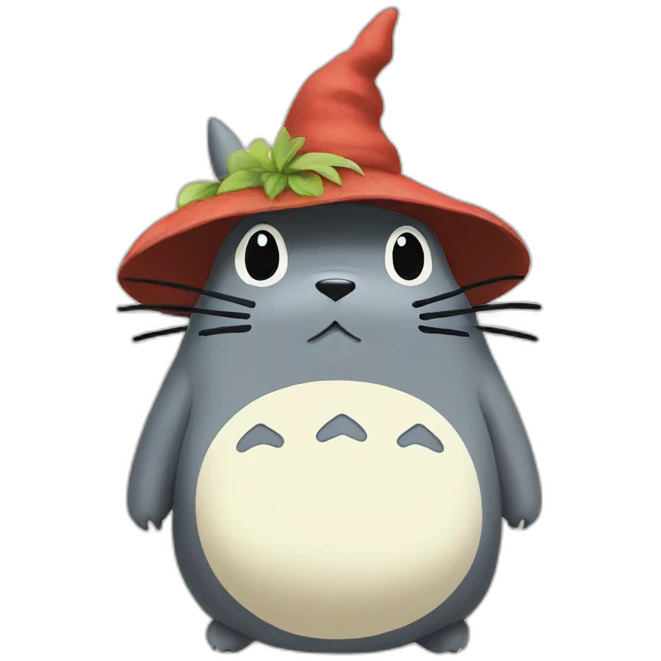 Totoro with funny hat emoji