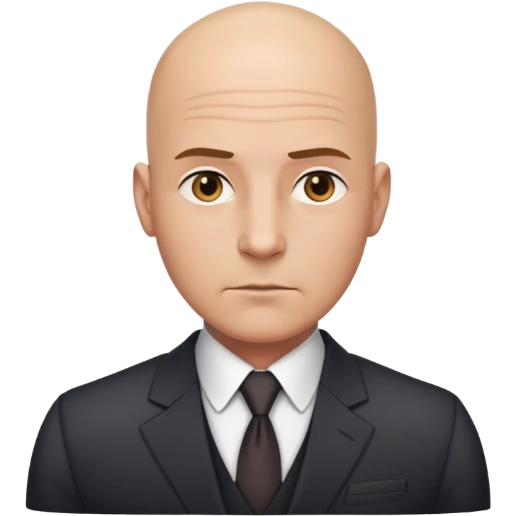 A very seriious an experienced CEO, bald with a suit emoji