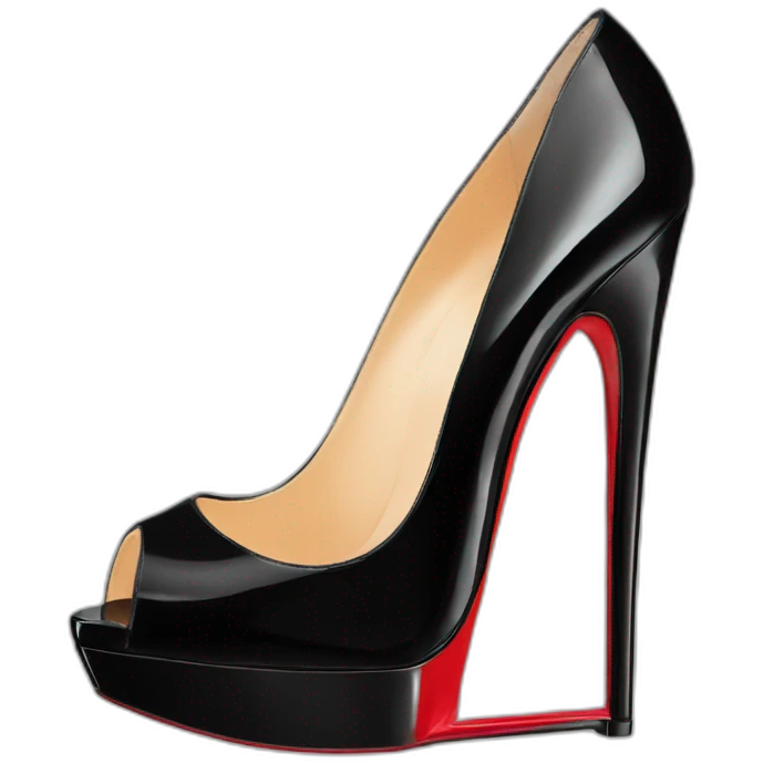 WEDGE heel LOUBOUTIN black PATENT emoji