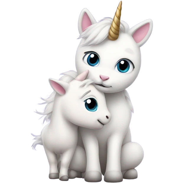 Unicorn holding a cat emoji