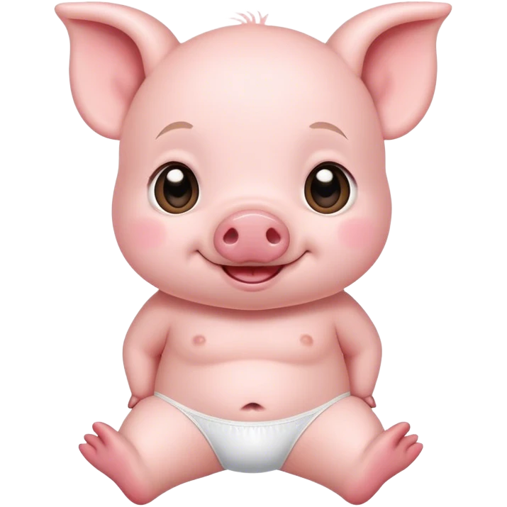 Сute baby pig in underwear   emoji