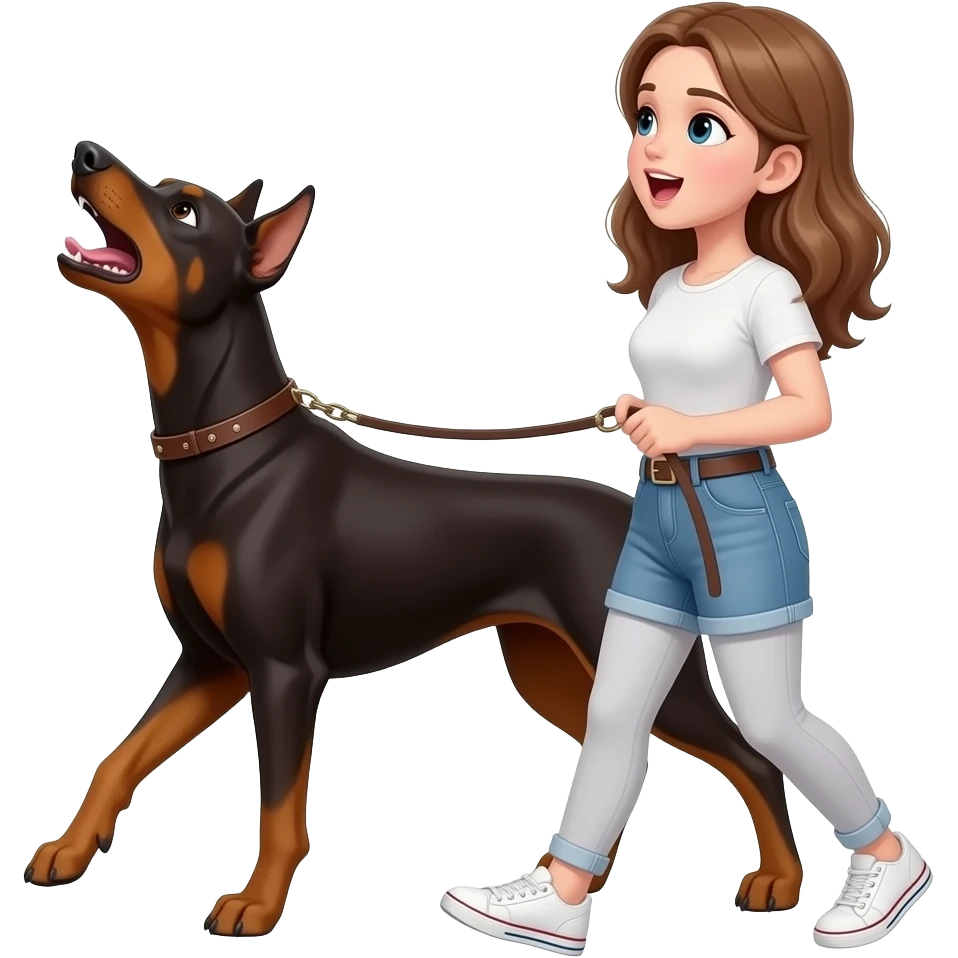 Howling at the moonhttps://www.emojis.com/emoji/white-girl-with-brown-hair-walking-a-brown-dobberman-dog-on-leash-KTMGOgb68VQ emoji