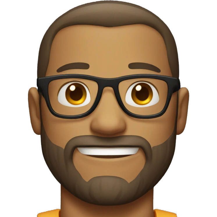muscular man with glasses less beard emoji