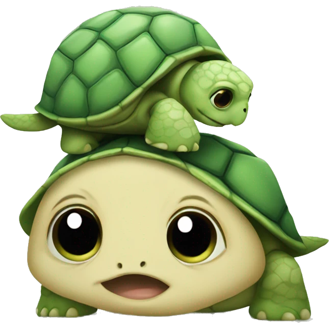 emoji turtle with oversized baby head emoji