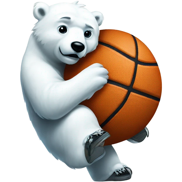 Polar bear with basketball wearing Fairmont #32 jersey emoji