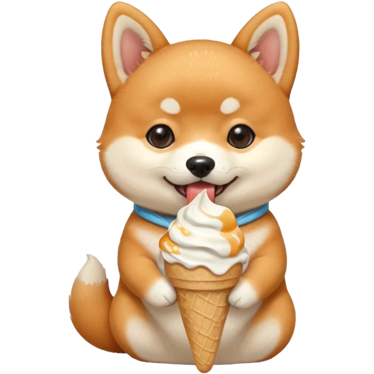 The baby shiba dog with icecream emoji