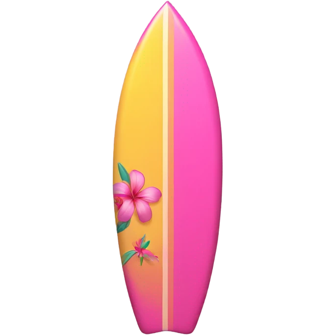 Pink surf board with a beach flower on it  emoji