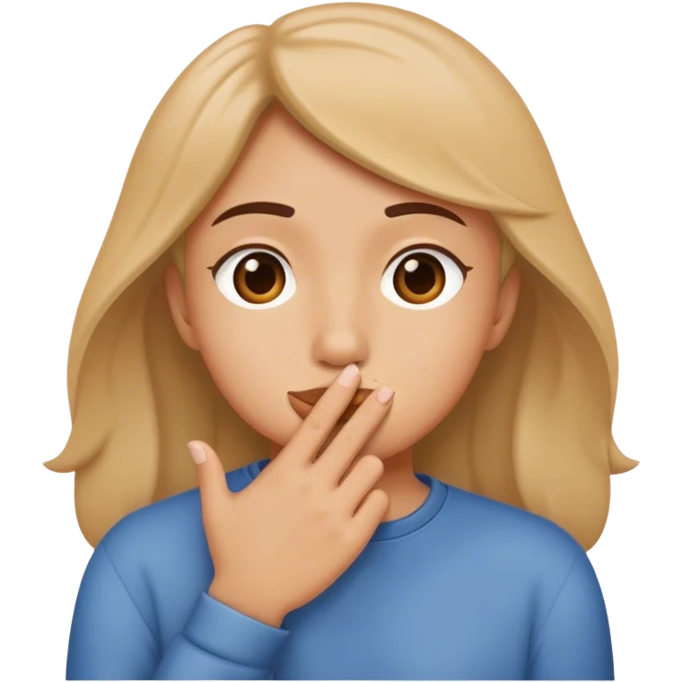 hugging with a shush gesture  emoji