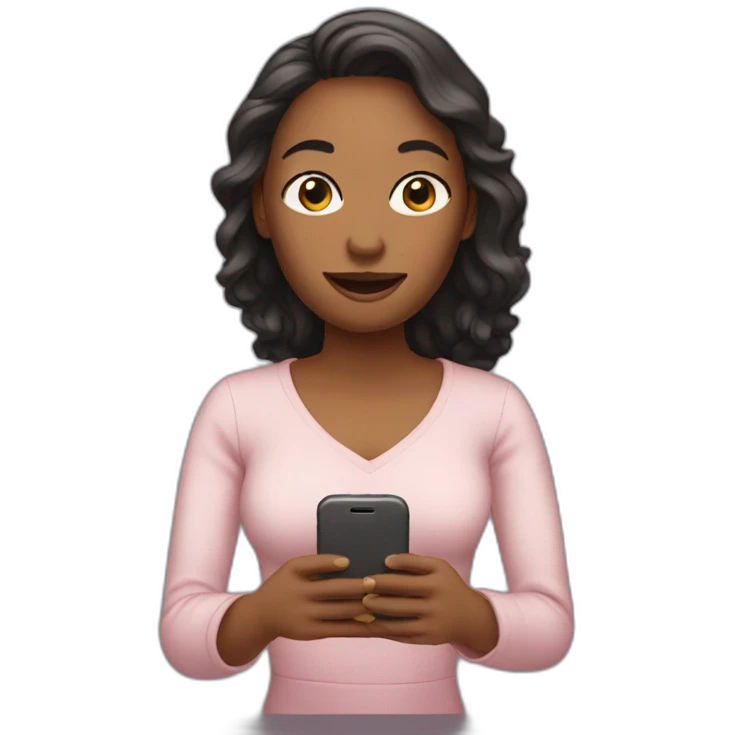 Woman in her phone emoji