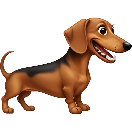 Dachshund with human teeth emoji