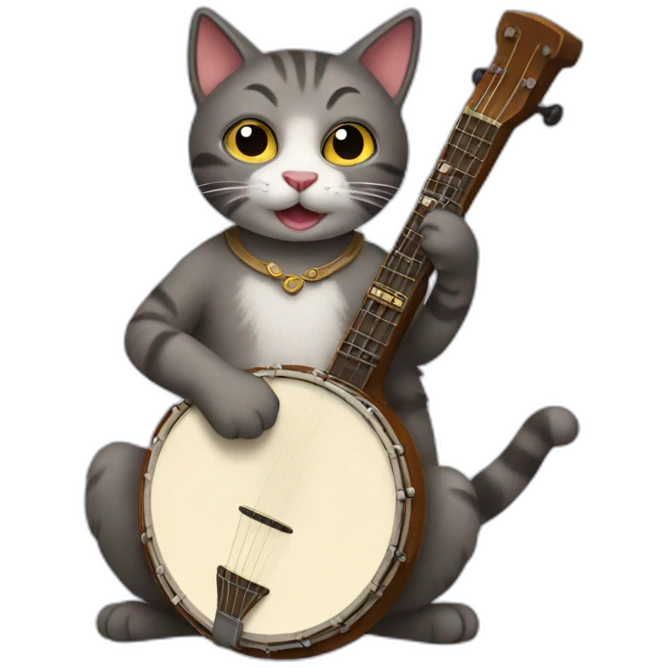 cat playing banjo emoji