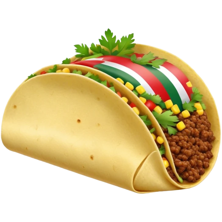Taco con la bandera de México emoji