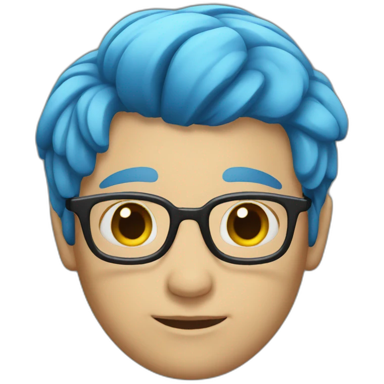 someone with blue hair emoji