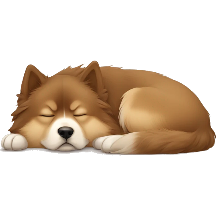 Finnish Lapphund Brown and light brown sleeping  emoji