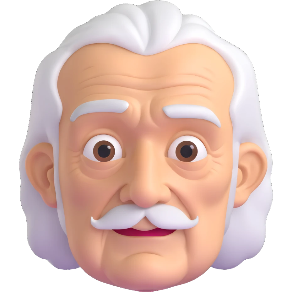 very old man with wrinkles and white hair emoji
