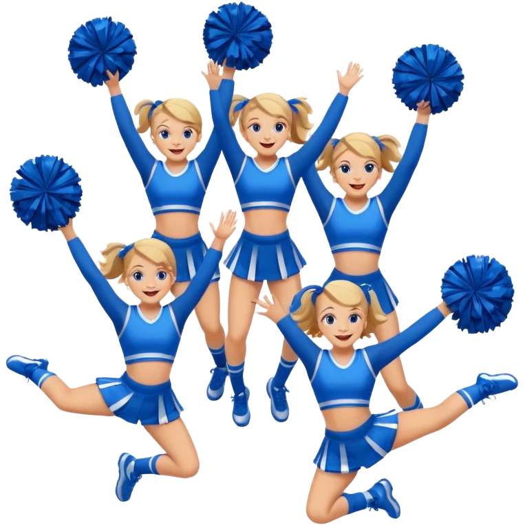 Blue Cheerleaders in a stunt emoji