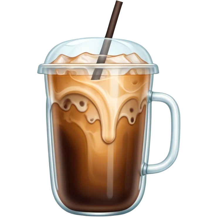 iced coffee in wave glass emoji