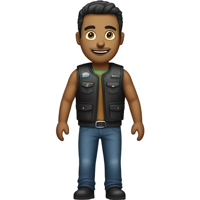 Man in motorcycle vest emoji