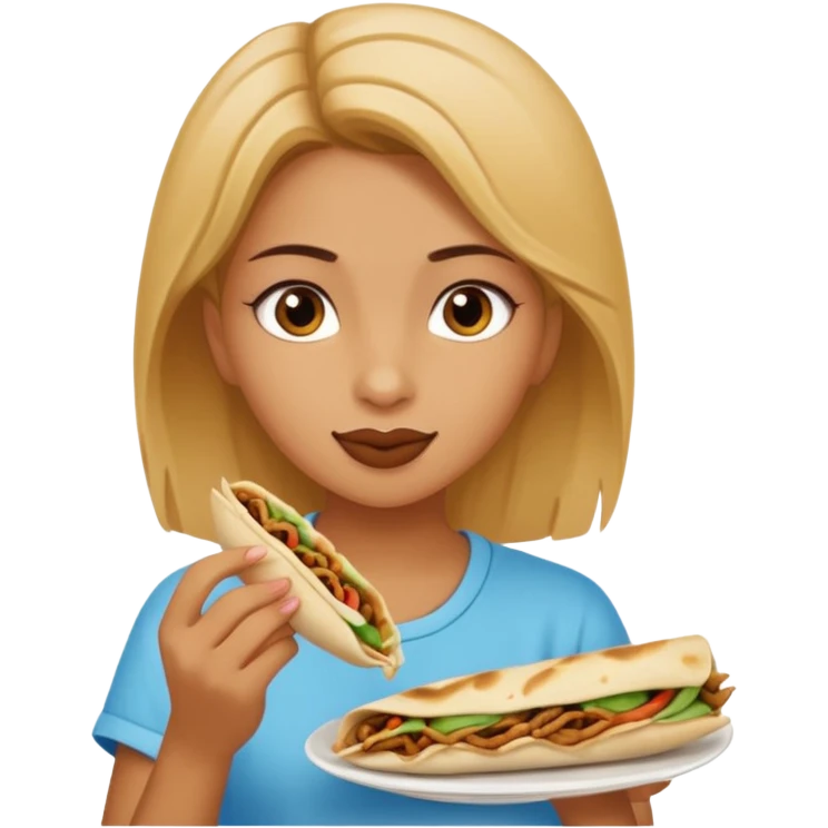 Girl eating shawarma emoji