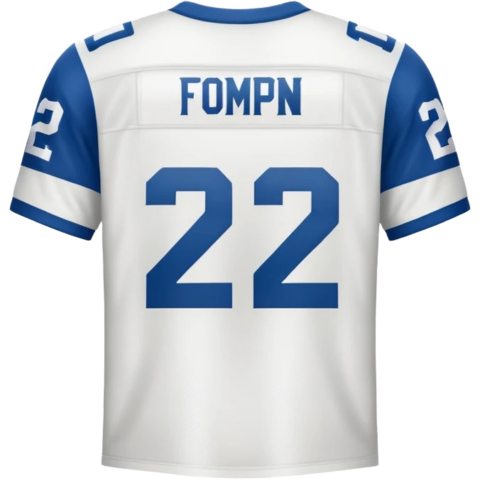 White football jersey at the back with number 22 emoji