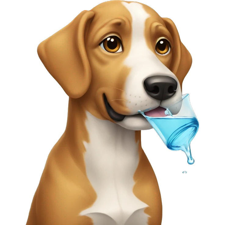 Dog drinking water emoji