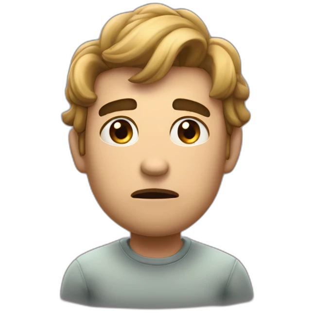 feeling sad and exasperated at the fact that I have to wait to talk to my girlfriend again because she is going to clean her room emoji