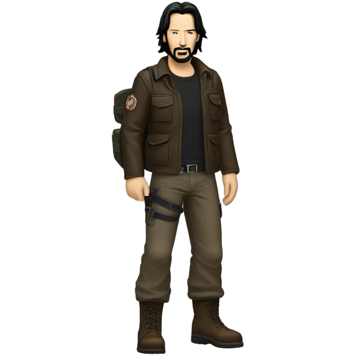 Keanu Reeves in an adventurer outfit emoji