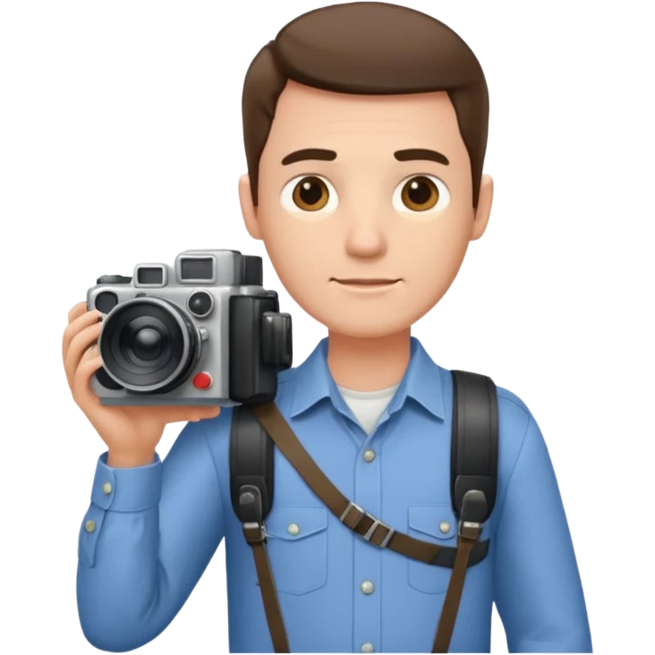man single  large film Camera ,on his shoulder emoji