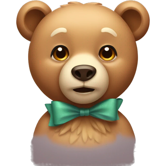 bear with a bow emoji