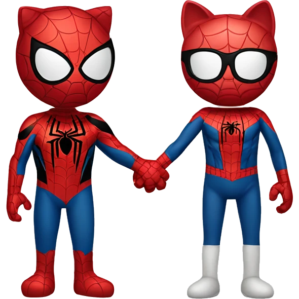 spider-man and hello kitty holding hands emoji