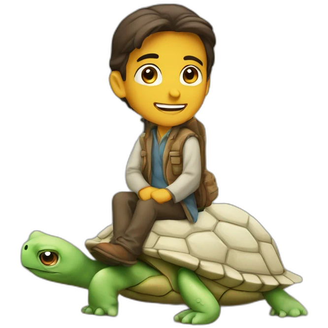 un arabe sur une tortue emoji