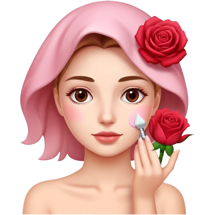 Girl making skin care rose emoji