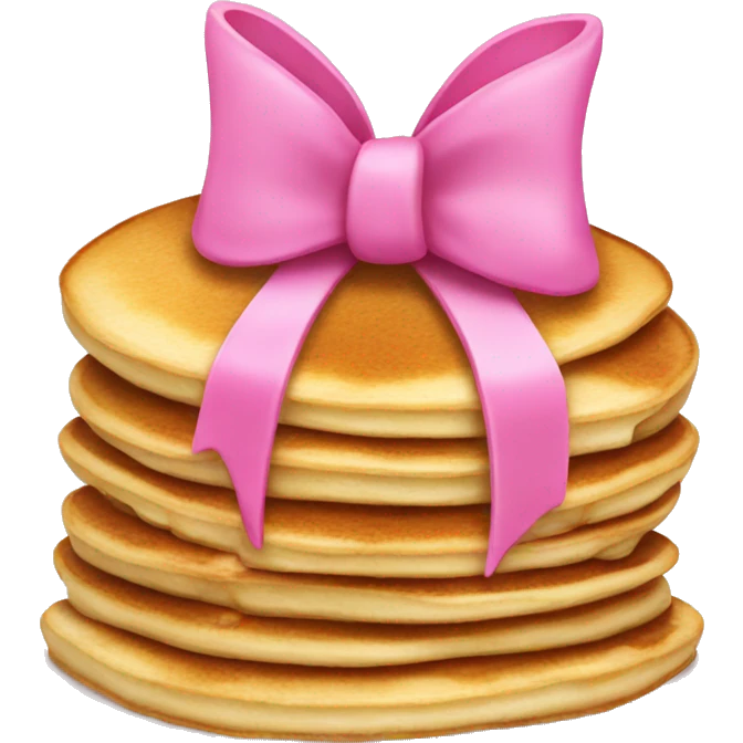 pink bow on pancakes emoji
