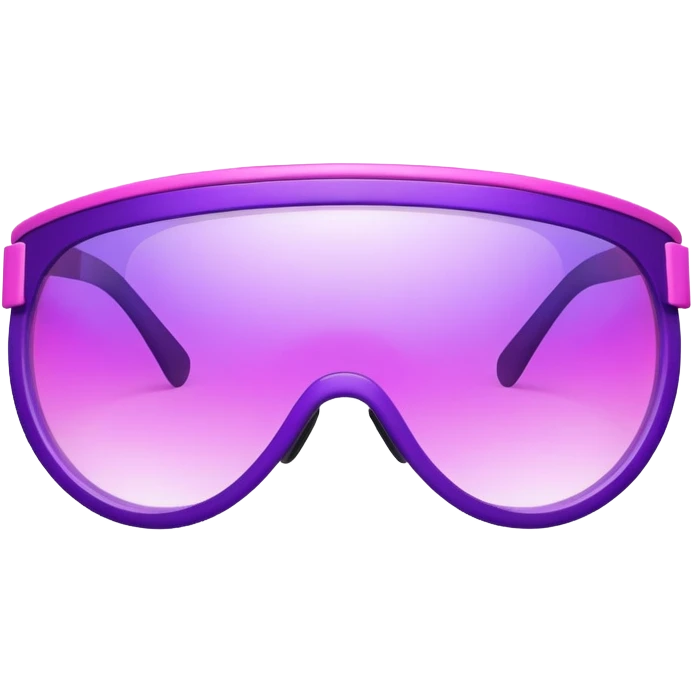 pink and purple two-tone shield visor glasses, color transition, Y2K style emoji