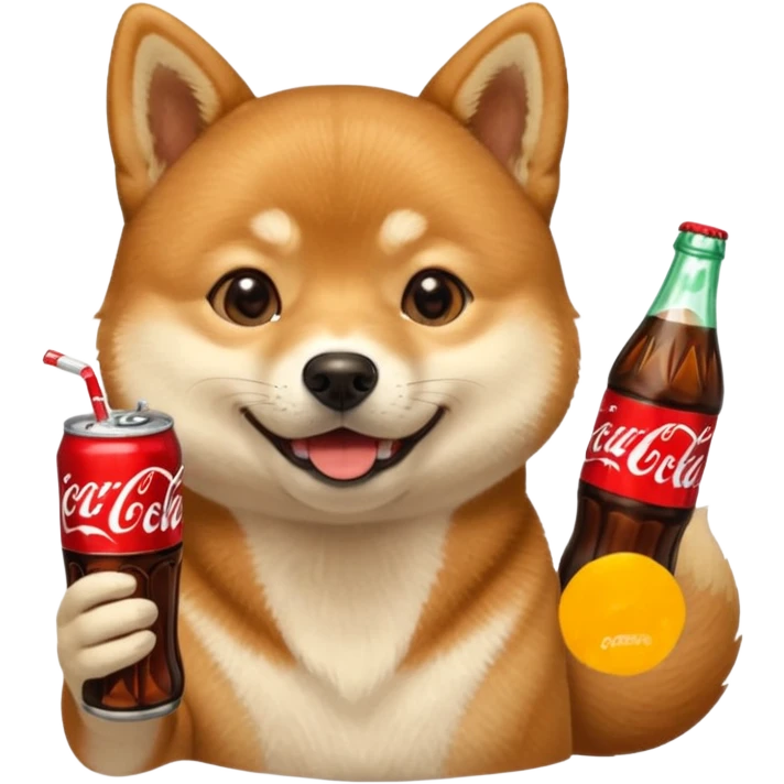 Shiba Jasper drinking Coca Cola  emoji