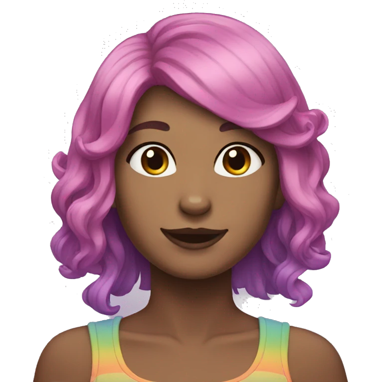 Otter short rainbow hair emoji