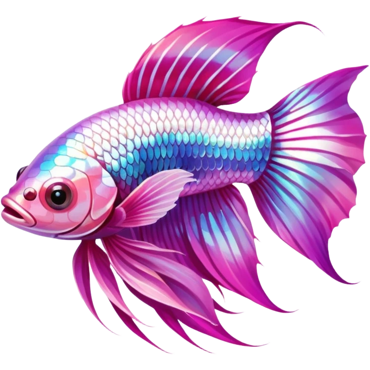 pink and white betta fish swimming emoji