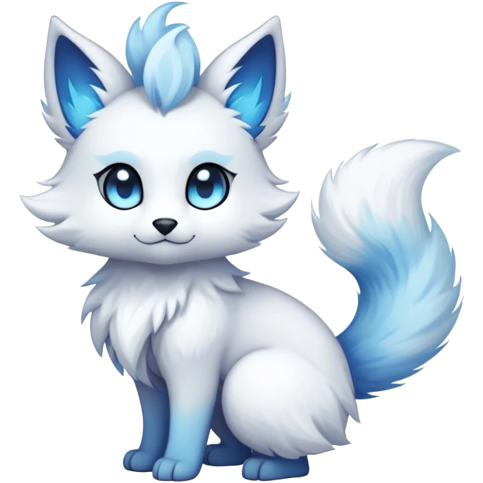 Kawaii dark edgy fantasy ethereal fursona Fakemon with tufted tail emoji