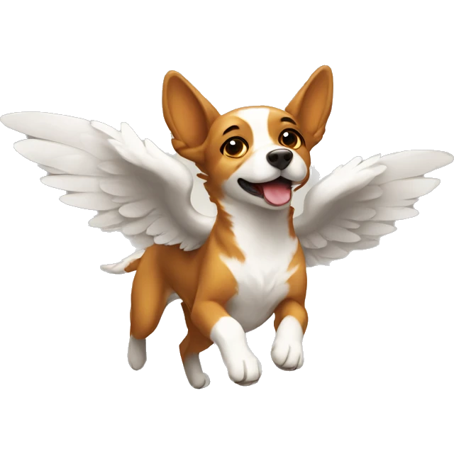 Flying dog with wings emoji